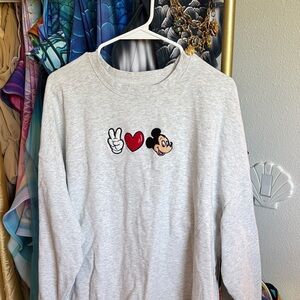 Disney Gray Sweatshirt with Mickey Mouse | Peace Love Disney